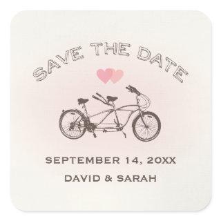 Tandem Bicycle Save The Date Sticker