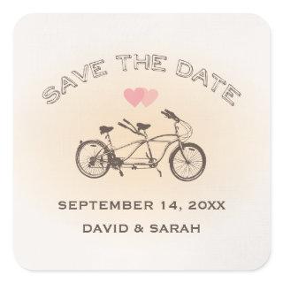 Tandem Bicycle Save The Date Sticker