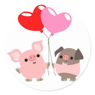 Tangled Hearts (Cartoon Pigs) sticker