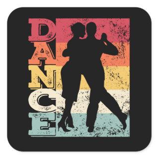 Tango Argentino Retro Vintage Tango Vals Dance Square Sticker