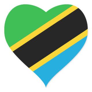 Tanzania – Tanzanian Flag Heart Sticker