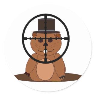 Target: groundhog classic round sticker