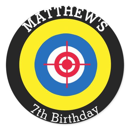 Target Stickers Personalized Laser Tag Birthday