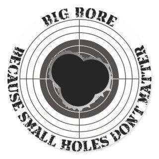 Target with large bullet holes - big bore classic round sticker
