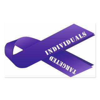 Targeted Individuals Awareness Indigo Ribbon Rectangular Sticker