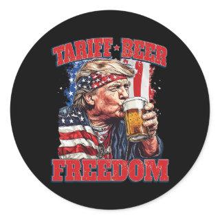 Tariff Beer Freedom Funny Tariff Trump  Classic Round Sticker