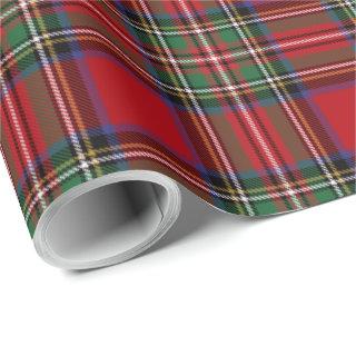 Tartan Clan Stewart Plaid Red Green Check Rustic