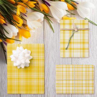Tartan - Dark Yellow to Pastel Yellow Different  Sheets