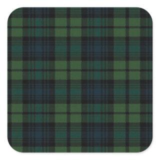 Tartan Fabric Square Stickers