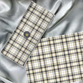 Tartan - Ivory Mustard Gold and Graphite Tissue Paper