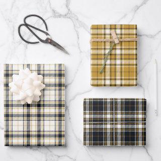 Tartan - Ivory Mustard Gold and Graphite  Sheets