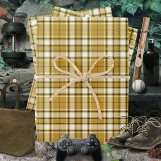 Tartan - Mustard Gold Ivory and Graphite  Sheets