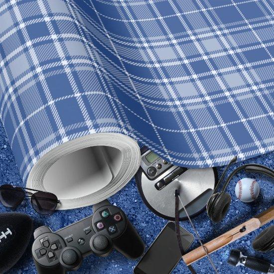Tartan - Navy blue to Light and Medium Blue