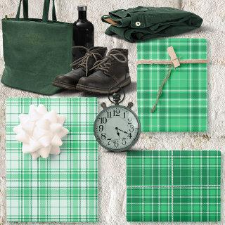 Tartan - Pastel Green to Dark Green Different  Sheets
