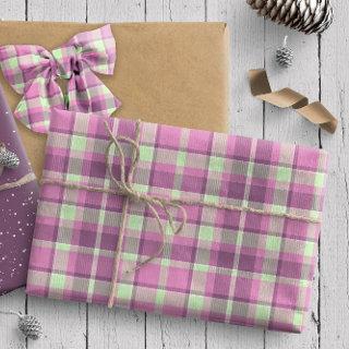 Tartan Pattern1 Plum and Soft Green ID210
