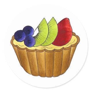 Tarte aux Fruits Fruit Tart Pastry Chef Food  Classic Round Sticker