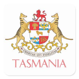 Tasmania coat of arms square sticker