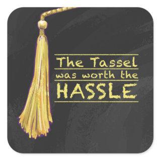 Tassel Hassle Gold Square Sticker