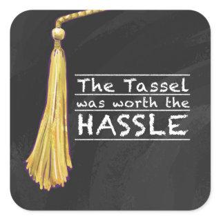 Tassel Hassle Silver Square Sticker