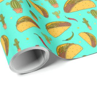 Tasty Tacos and Chilis Mexican Food Pattern