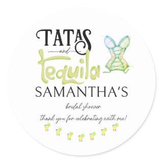 Tatas & Tequila Modern Bridal Shower Fiesta Party Classic Round Sticker