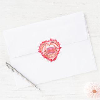 Tattered Heart Classic Round Sticker