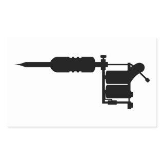 tattoo gun rectangular sticker