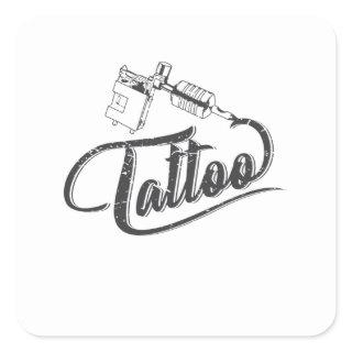 Tattoo Machine tattoo body cult with tattoon Square Sticker