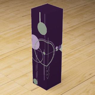 Tattoos Linework | Bohemian Purple Green Abstract Wine Box