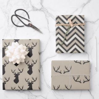 Taupe Stag heads,and antlers    Sheets