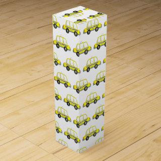 Taxi NYC Yellow New York City Checkered Cab Print Wine Box