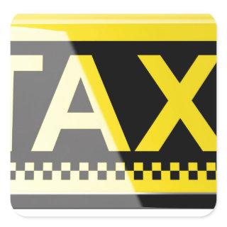 Taxi sign square sticker