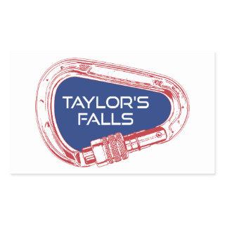 Taylor's Falls Minnesota Rock Climbing Carabiner Rectangular Sticker