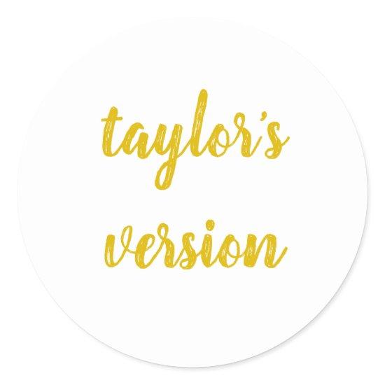 taylor's version classic round sticker