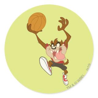 TAZ™ Basketball Layup Classic Round Sticker