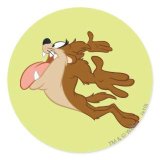 TAZ™ flying through the air Classic Round Sticker
