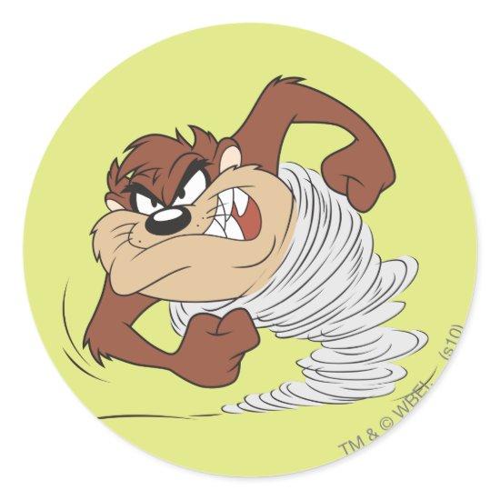 TAZ™ spinning fast Classic Round Sticker