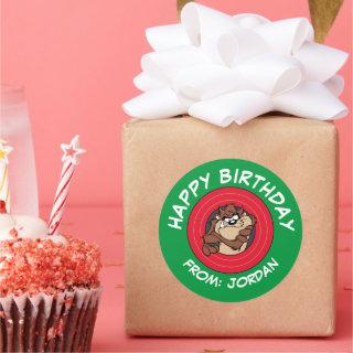 TAZ™ Through LOONEY TUNES™ Circle | Happy Birthday Classic Round Sticker