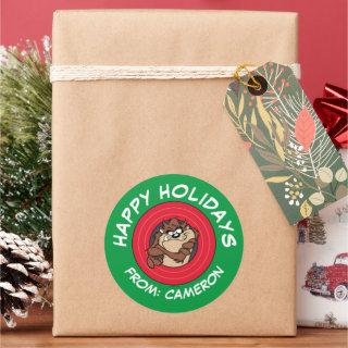 TAZ™ Through LOONEY TUNES™ Circle | Happy Holidays Classic Round Sticker