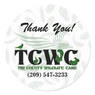 TCWC - Logo Green Thank You Stickers