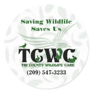 TCWC - Logo Saving Wildlife Saves Us Stickers
