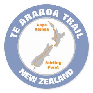 Te Araroa Trail Map Classic Round Sticker