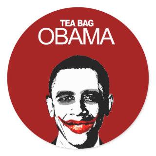 TEA BAG OBAMA CLASSIC ROUND STICKER