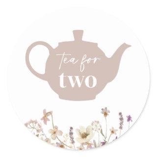 Tea For Two Floral Classic Round Sticker