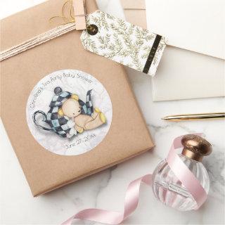 Tea Party Baby Shower (Teddy Bear) Classic Round Sticker