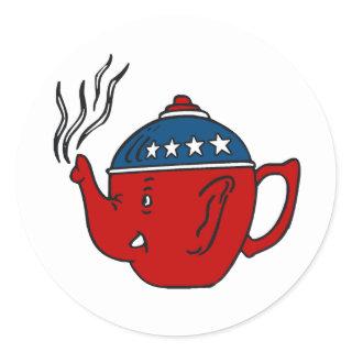 TEA PARTY STEAM CLASSIC ROUND STICKER
