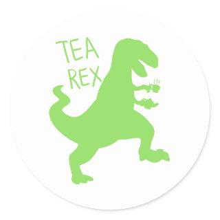 Tea rex - Choose background color Classic Round Sticker