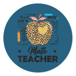 Teach Love Inspire Math Teacher Welcome Back To Classic Round Sticker