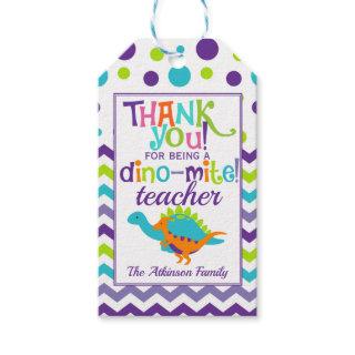 Teacher Appreciation Dinosaur Dino-Mite Thank You Gift Tags