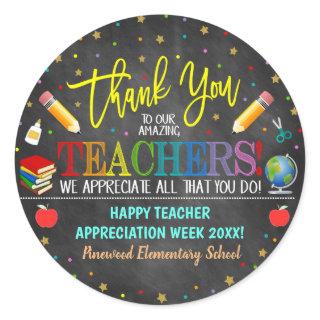 Teacher Appreciation Week Party Decor Classic Round Sticker